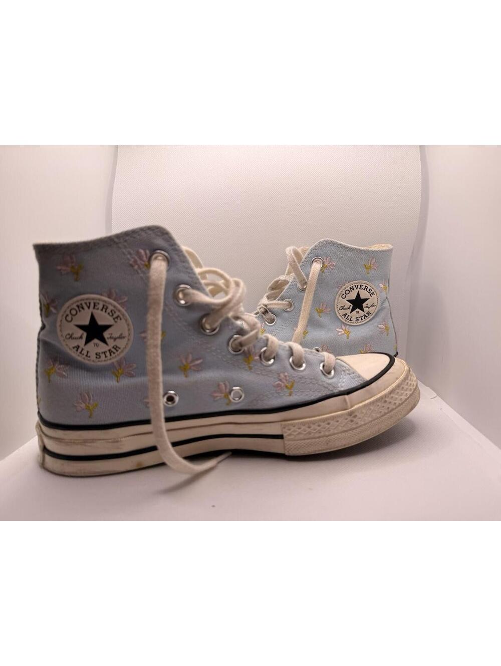 Converse Women's Sneakers Size 6 - Blue Chuck 70 High Floral Embroidery
